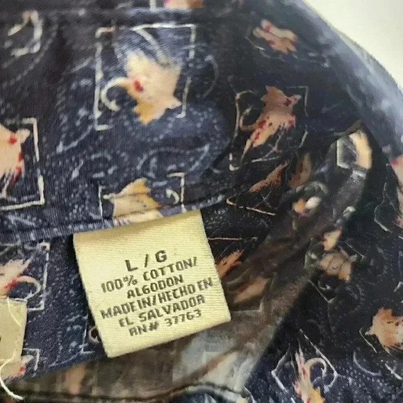 Munsingwear Cotton Pattern button down Men's Shirt L - Picture 5 of 7